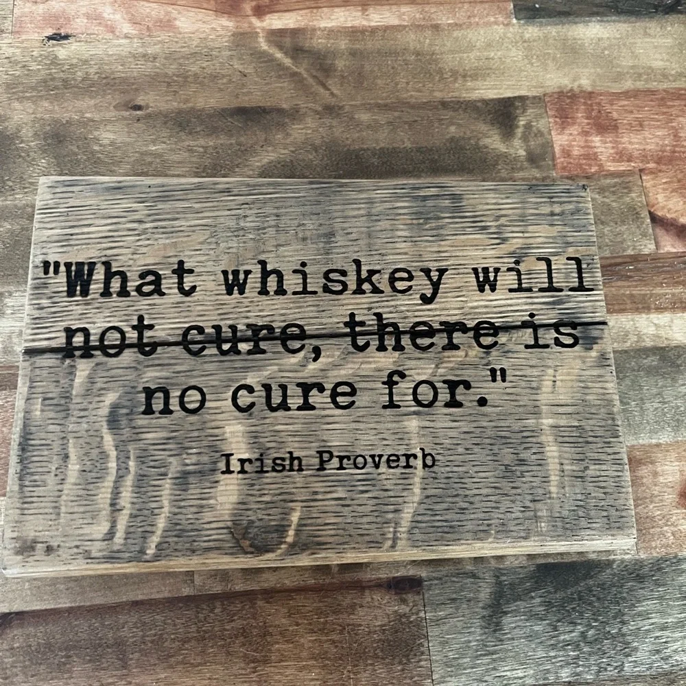 Rustic Wooden Wall Art with Irish Proverb